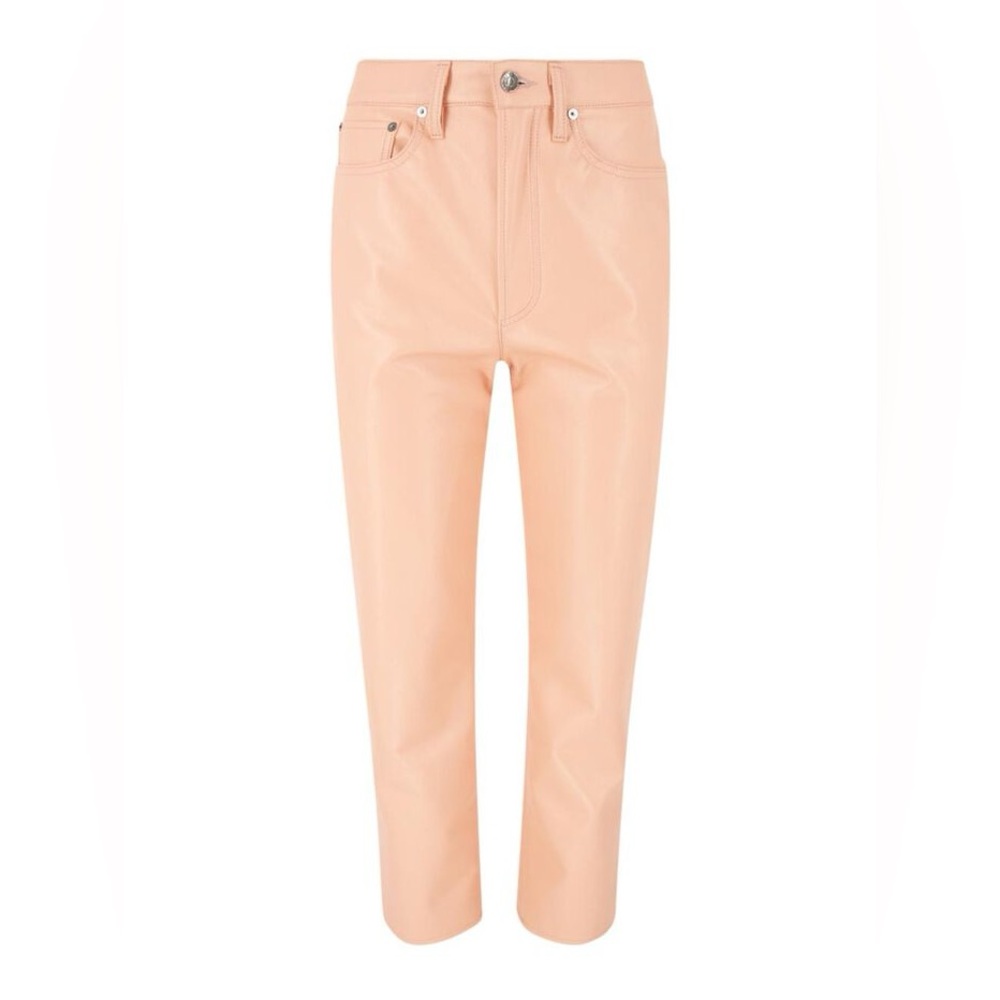 Agolde Recycled Leather 90's Pinch Waist Pants Size 27 in Lipgloss Pink